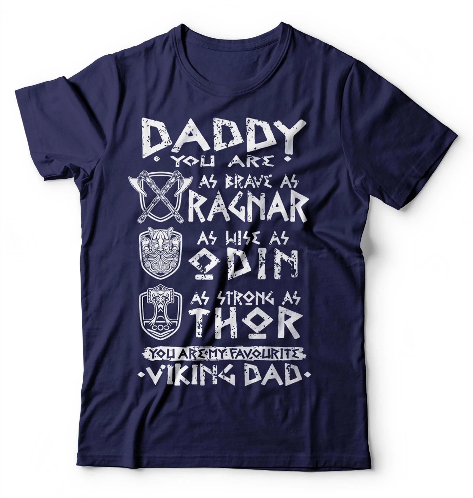 

Men s Viking Dad T-Shirt Ragnar Thor Odin Norse Mythology Tee Retro Streetwear High-quality Crew-neck Short-sleeved Men s Tshirt 4XL