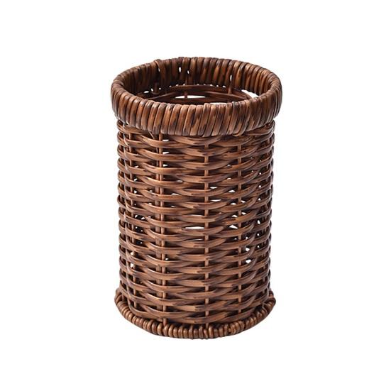 Rustic Chopstick Holder Imitation Rattan Woven Kitchen Utensil Organizer Cutlery Storage Container for Kitchen Counter Dining Table Organization 1pc