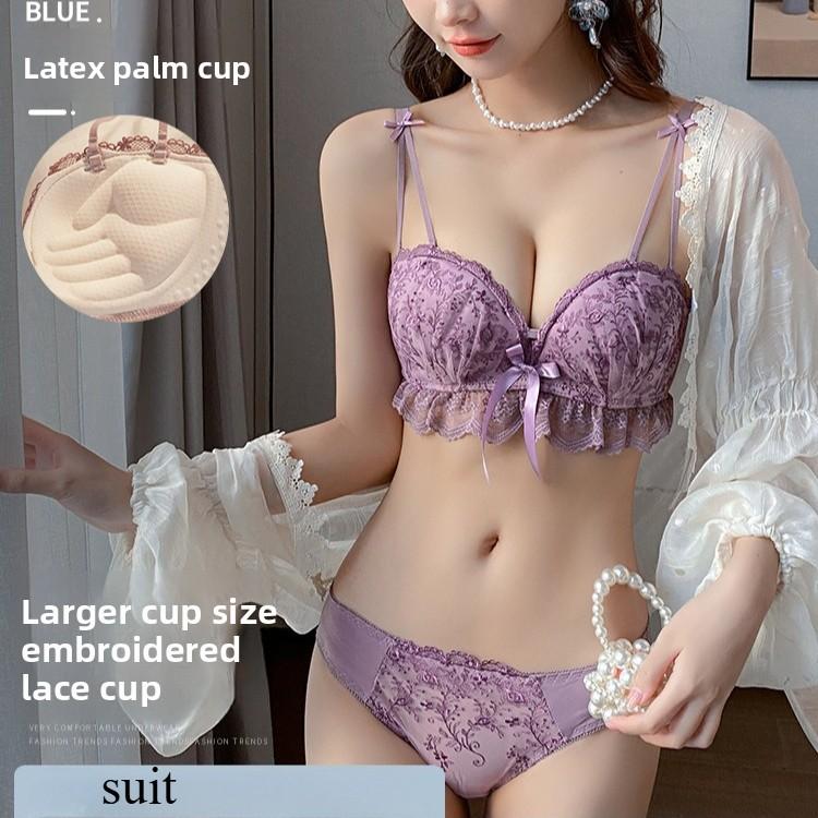 Sexy Schwarzer Spitzen-Halbschalen-BH mit Rückenverschluss, Verdickter Push-Up mit seitlicher Raffung, Formend für kleine Brüste, Sommer-Damen-BH