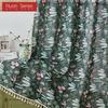 1PC Nuan Series Semi Blackout Curtain with Green Water Grass Pattern and Flowing Edge Curtain for Small Window Kitchen Bedroom Living Room Home Decor