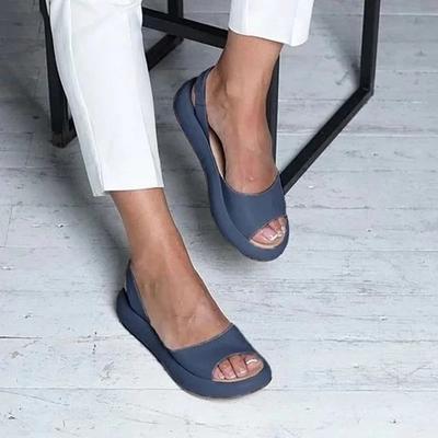 Fashion Summer New European Women's Shoes Beach Sandals Platform Fish Mouth Flat Sandals Female Fashion Slides Thick Sole Large Size 43