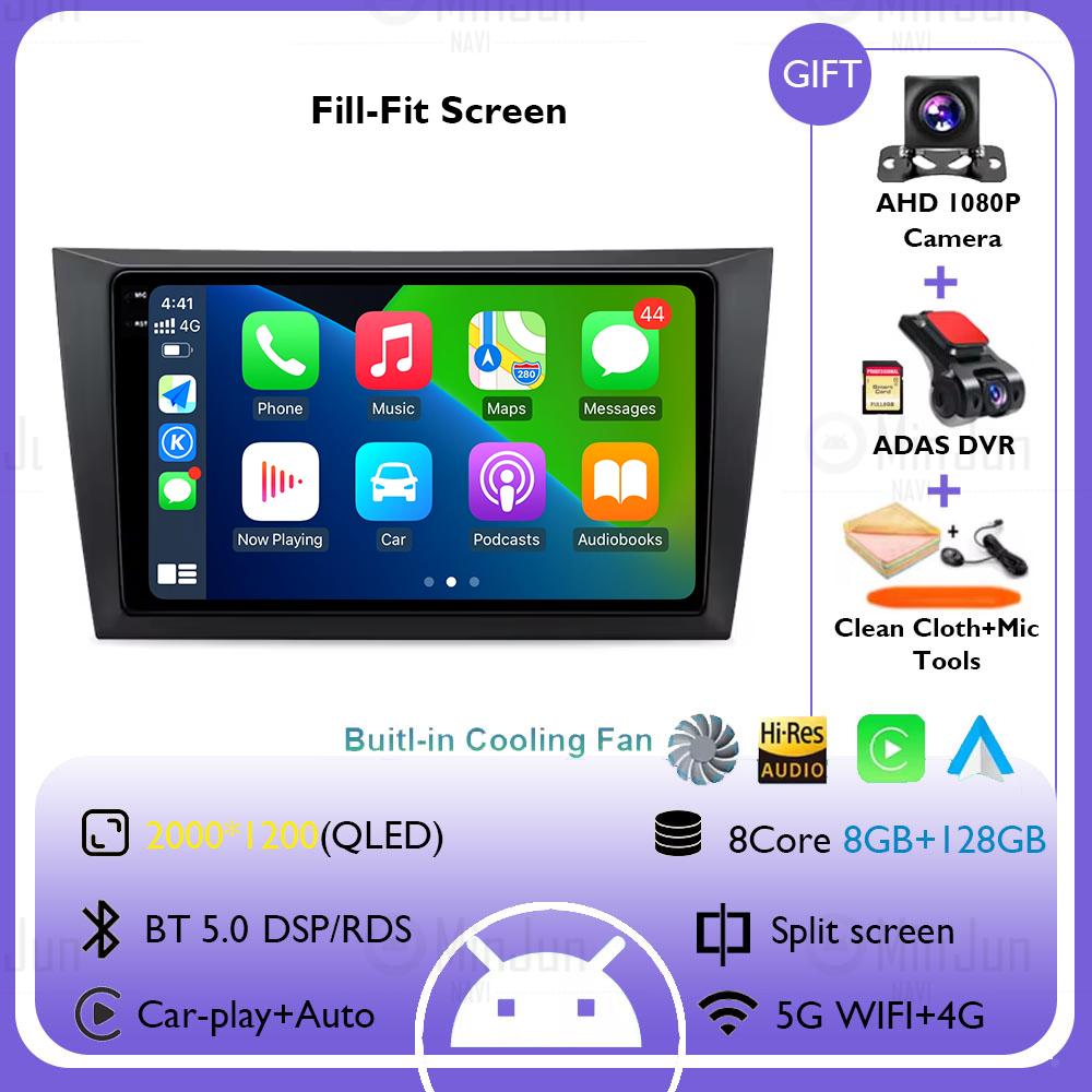 9" Android 14 Car Radio For Volkswagen VW Golf 6 MK6 GTI 2008-2016 Wireless Carplay Auto Radio Car Multimedia 4G DSP No 2 Din