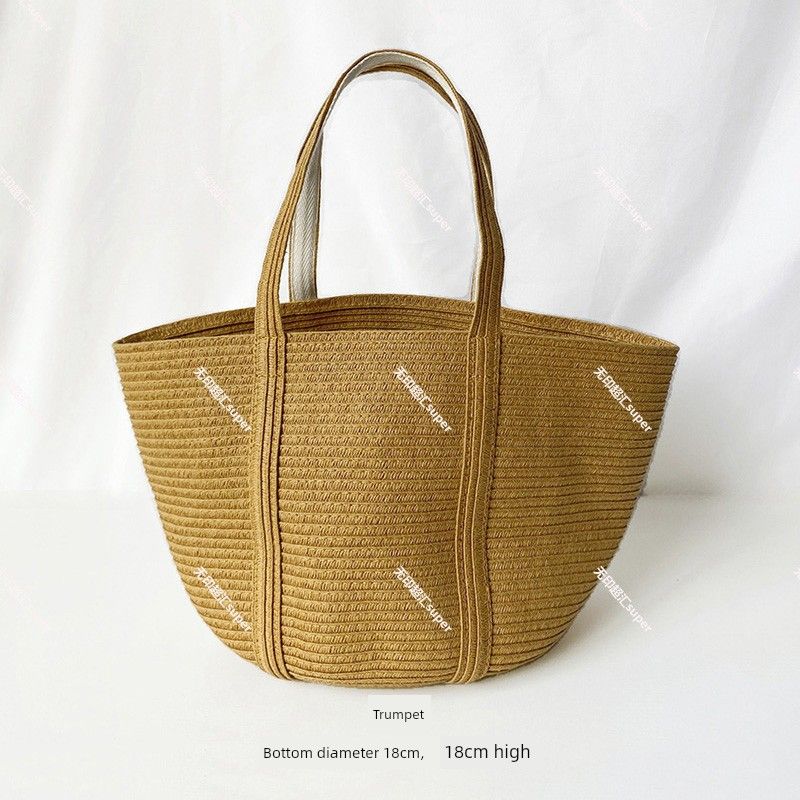 

Японские товары высокого качества Одноплечевая плетеная сумка Плетеная из бумаги сумка-тоут Рабочая одежда Женская сумочка Большая вместимость Плетеная из соломы сумка Мужская (Small size) light brown