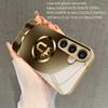 Gold Crown U Logo 2D Phone Case for Samsung S26 S25 S24 S23 S22 S21 S20 A56 A36 A16 - Golden Glass Protective Cover