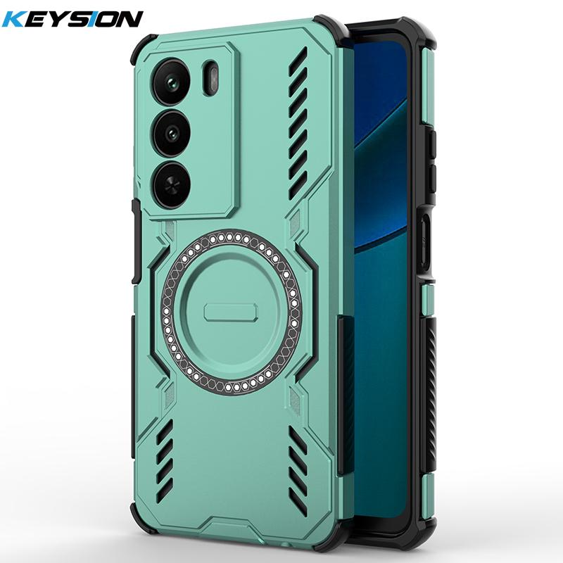 

KEYSION Полый чехол для отвода тепла для Realme C71 Силикон+ПК Магнитное охлаждение Ударопрочная задняя крышка для телефона для OPPO Realme C71 for Realme C71 зелёный