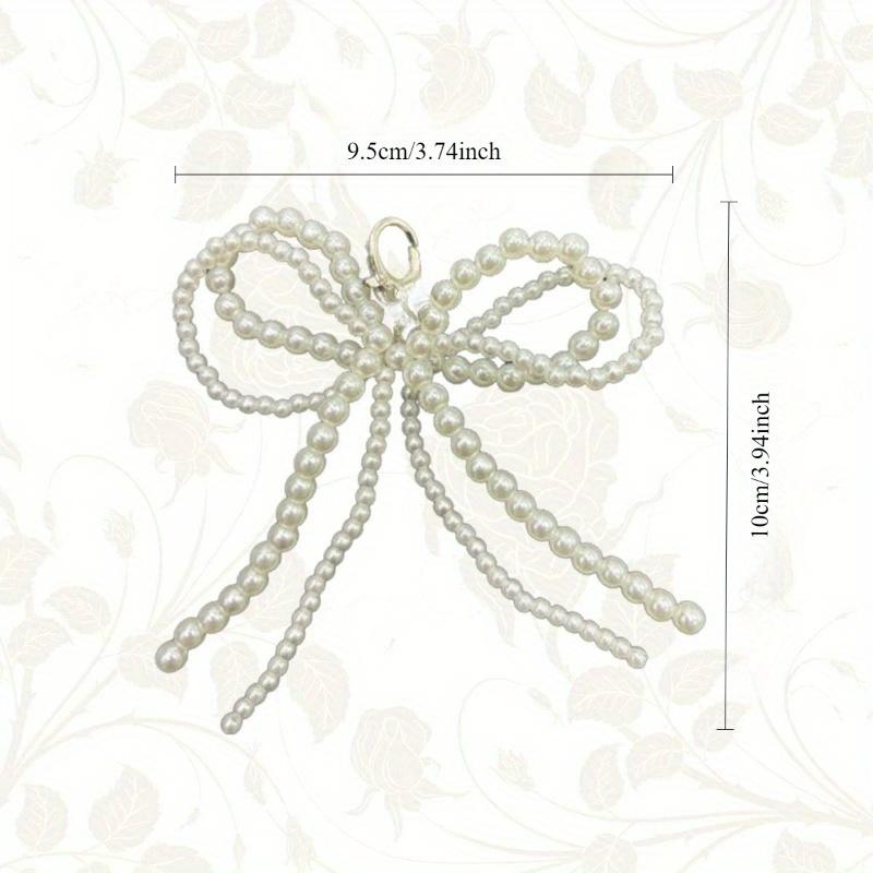 Charms per Scarpe Fiocco di Perle Simulate alla Moda, Abbellimenti Fatti a Mano per Sneakers, Confezione Doppia di Accessori in Plastica Versatili per Scarpe, Borse e Telefoni