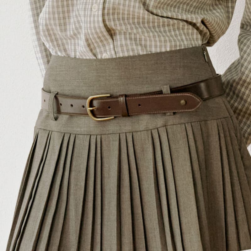 

Маска BL012 Повседневный кожаный ремень (2 цвета) 02. Buckle_Vintage Gold_Strap_Brown_L