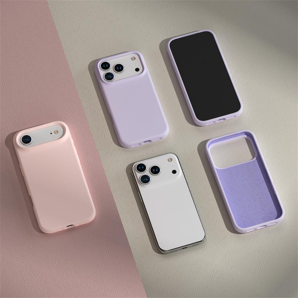 Soft Touch Liquid Silicone Case for iPhone 17 Series - Anti-Scratch Protective Cover with Colorful Flowing Light & AI Button