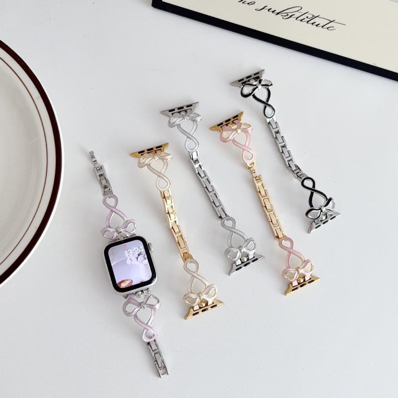 Compatible Strap for Huawei GT6, Xiaomi 9Pro, and Apple iWatch 9876SE: Drip Oil Bow Chain Style
