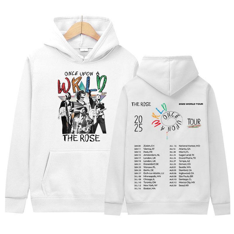 Singer The Rose Once Upon AWRLD World Tour Album Hoody Men's Clothing Retro Oversized Long Sleeve Fleece Hoodies Streetwear