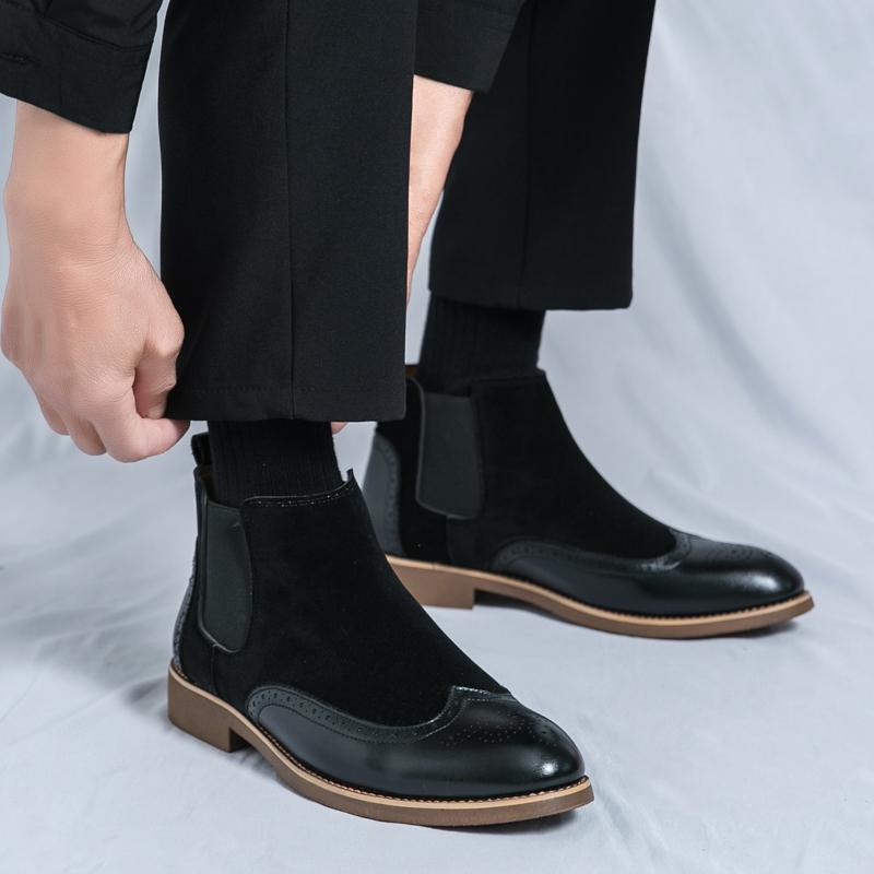 Men's English style Chelsea shoes business shoes fashionable and versatile men's formal shoes men's work and attendance shoes