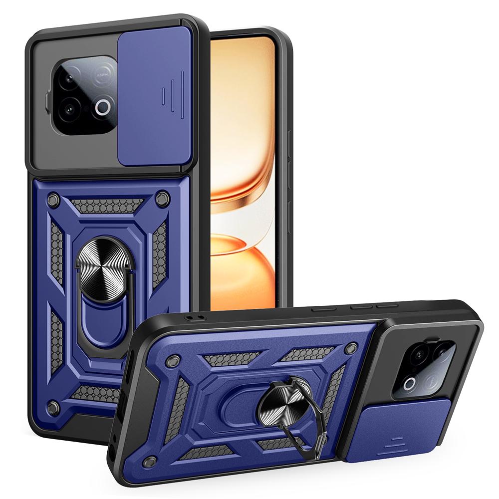 Funda for Vivo iQOO Z10 Turbo Pro 5G Case Armor Slide Camera Lens Protection Ring Stand Back Cover for iQOO Z10 Turbo Capa