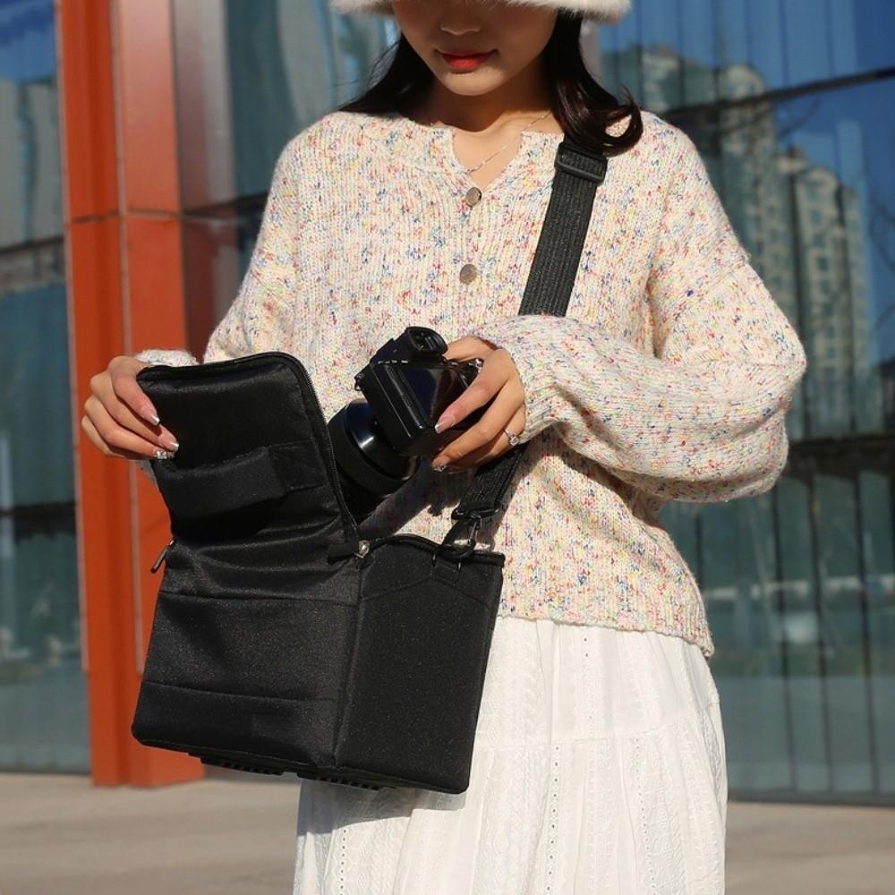 Multi-functional Digital DSLR Camera Bag Wear Resistant Padded Dividers Camera Storage Bag Durable Nylon Camera Lens Pouch