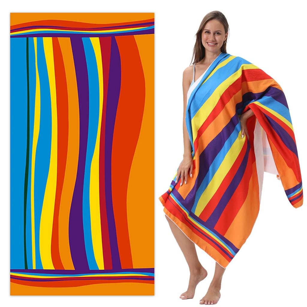Microvezel Sneldrogende Strandhanddoek voor Zwemmen Sportschool Yoga Ultralichte Sport Handdoek met Zakken Super Absorberende Strandhanddoek Draagbaar