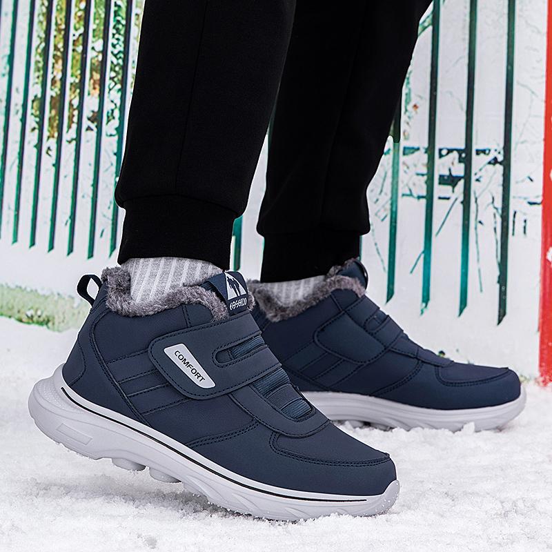 Winter Men's Sneakers Thick Plush Warm Men's Snow Boots Lightweight Men's Ankle Boots Men's Outdoor Cotton Boots