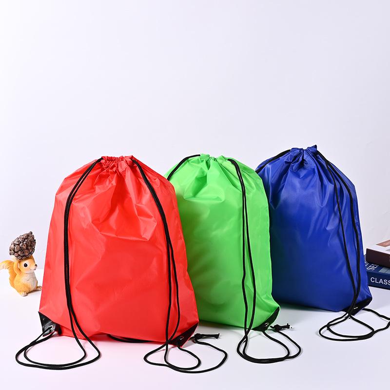In Stock Custom Logo Polyester Sports Drawstring Backpack