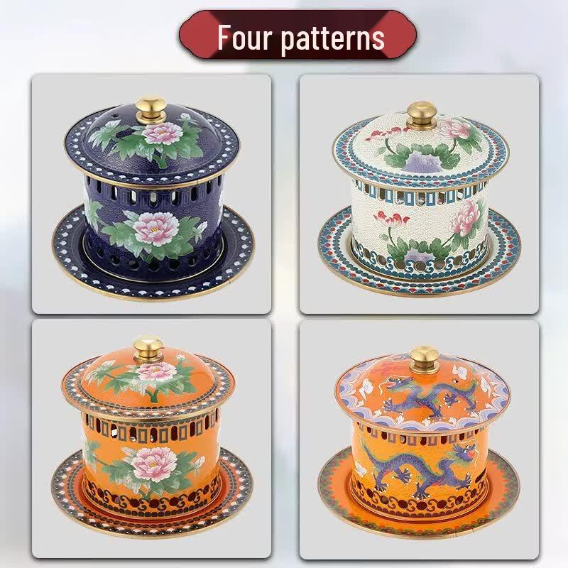 Qiuqiao Single-Person Enamel Cloisonné Copper Hot Pot & Grill