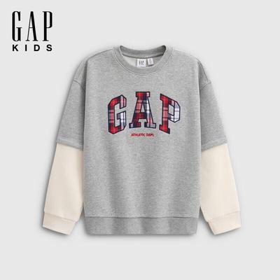 Boys' Applique Logo Fleece Loose Sweatshirt