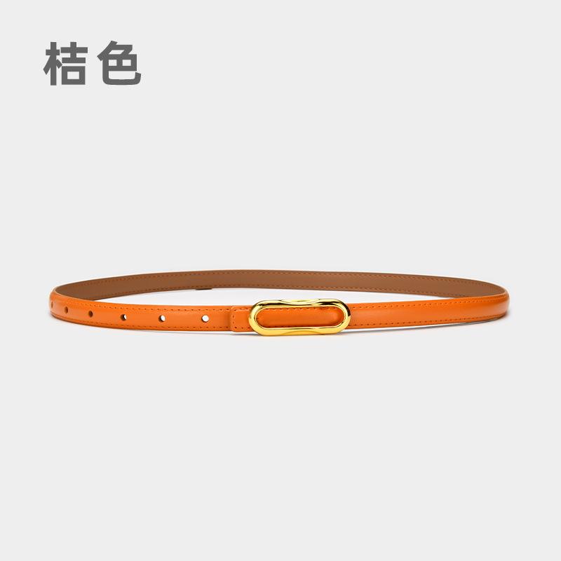 Four Seasons Available New Women'S Small Belt Multi Color Versatile Thin Belt Paired With Jeans Belt, Leather Second Layer Cowhide Belt
