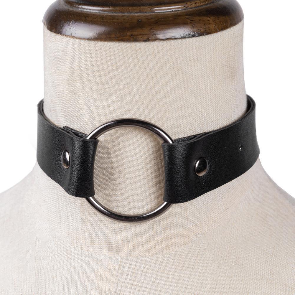 Steampunk Ring Necklace Foreign Trade Props Jewelry Pu Leather Street Shot Nightclub Clothing Accessories Gifts Retro