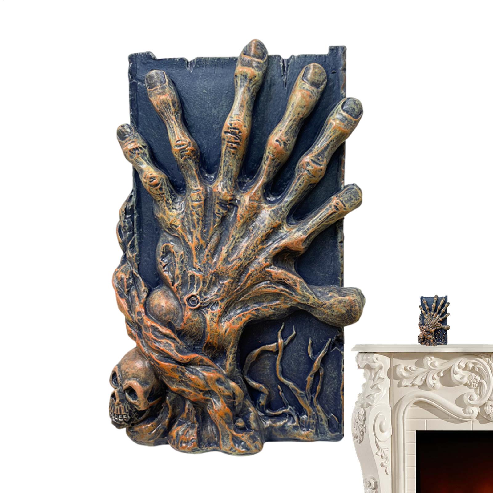 

Halloween Skeleton Finger Bookends Ornament Horror Resin Decoration Small Home Halloween Reading Desk Decorative CN