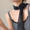 Fashionable Neck Scarf Lightweight Long Muffler with Elegant Round Dot and Rose Pattern Trendy Women's Accessory