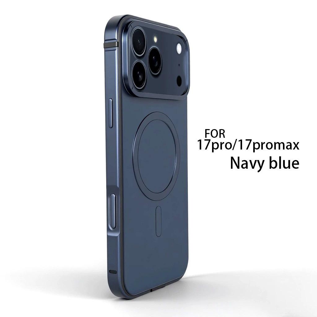 

Для IPhone 17 Promax Чохол для телефону Магнітна адсорбція Apple 17 Pro Металева рамка Колір оригінального пристрою Захисний чохол Air iPhone17 темно-синього кольору