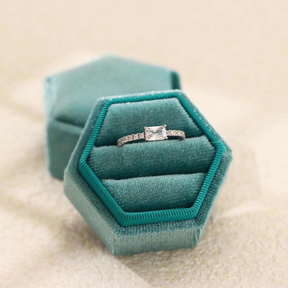 S925 Sterling Silver Zirconia Paved Wedding Ring - High-End Gift for Girlfriend or Anniversary