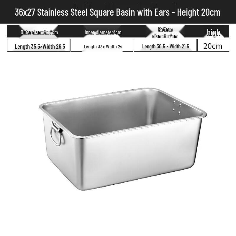 Yunduo Stainless Steel Commercial Deep Rectangular Tray with Lid and Handles