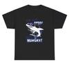 IM Not Angry Just Hungry T Shirt Funny Hangry Shark Girlfriend Wife Joke Tee