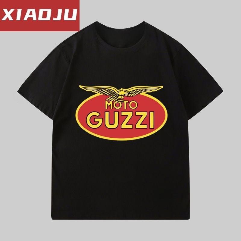 Short Sleeve T-Shirt Men's Trend Brand Personalized Fashion MOTO GUZZI Motorcycle Printed T-Shirt Men's Trend Ins Loose