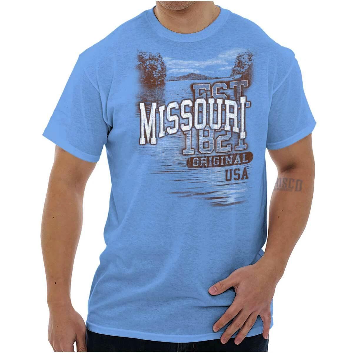 Missouri Show Me State Camping Souvenir USA Adult Short Sleeve Crewneck Tee XS