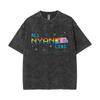 Camiseta de Moda con Estampado de Gato Arcoíris Nyan, Divertida, Vintage, Lavada, para Hombre y Mujer, Informal, Holgada 2068