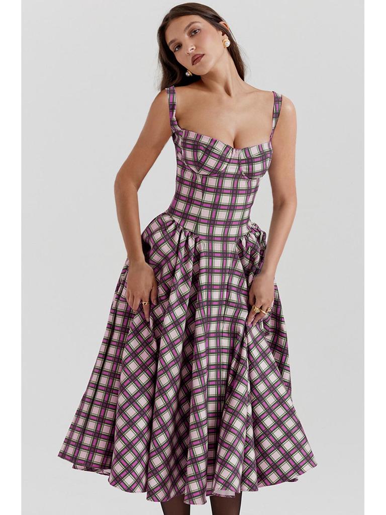 Summer New French Retro Long Dress - Court Style Spaghetti Strap Dopamine Outfit for Women