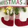 Yousheng Lighted Christmas Gnome Wreath Artificial Pine Spruce Wreath for Front Door Swedish Tomte Hanging Sign for Xmas Porch Indoor Outdoor Home