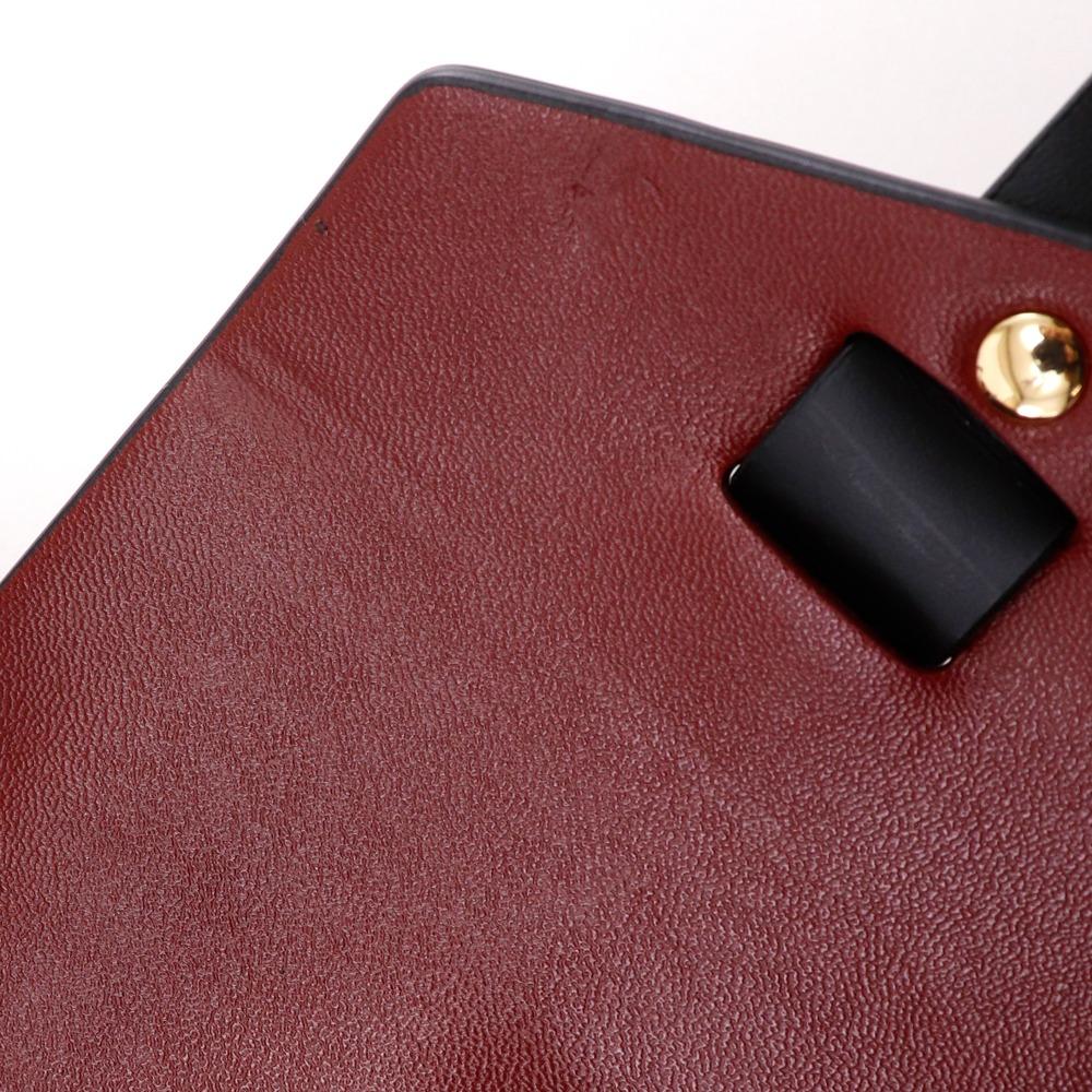 Michael Kors Manhattan Small Shoulder Bag Studs Color block Red leather Women Used