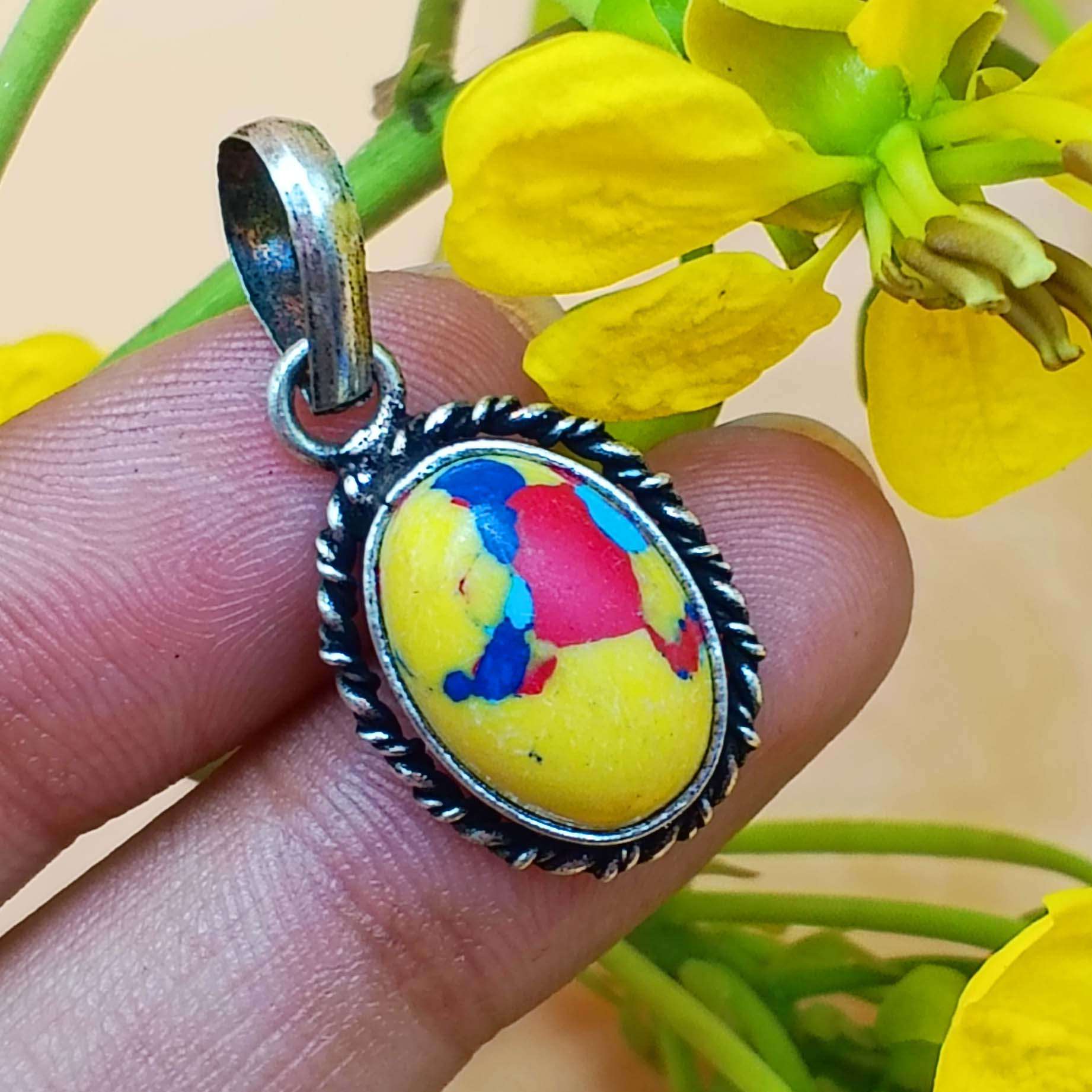 

Подвеска из драгоценного камня Mosiac Jasper, стерлинговое серебро 925 пробы, ювелирные изделия ручной работы omcj-HPP508