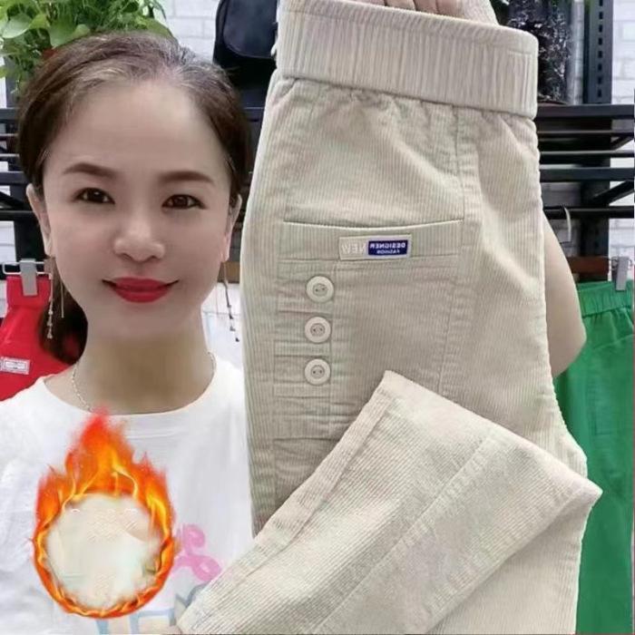 Podzimní a zimní dámské tenké jednobarevné kalhoty s vysokým pasem, úzké v oblasti kotníků, s elastickým pasem, univerzální