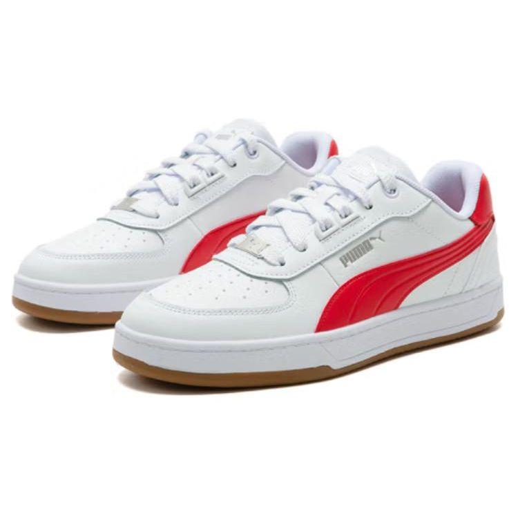 Puma Caven Comfortable Versatile Low-Top Sneakers Unisex Sneakers White Red 395016-05