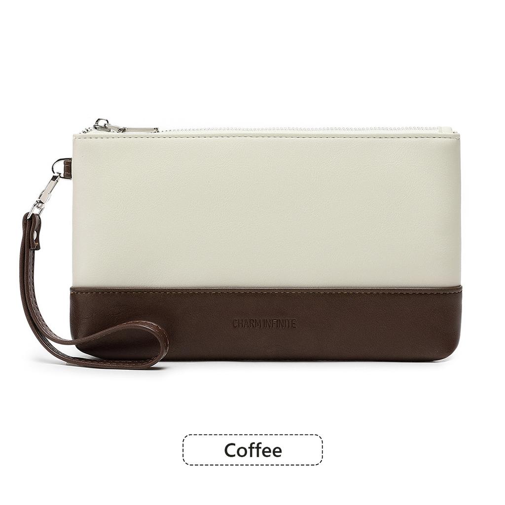 New Multi-functional Women's Clutch Bag Splicing Contrasting Colors Fashionable Handbag Simple Large-capacity Mobile Phone Wallet