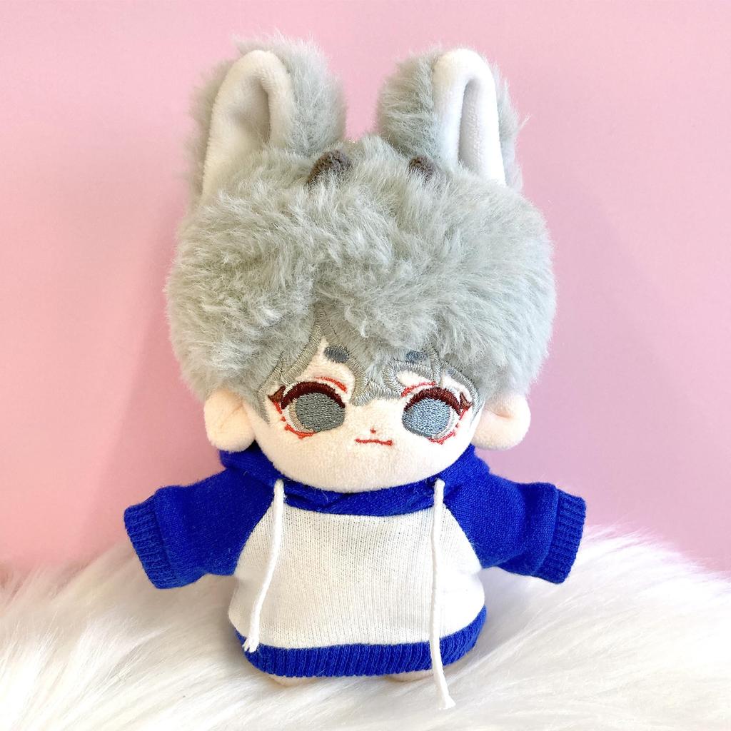 Two-tone hoodie, 10cm plush toy clothing, blue, kigurumi, accessory, fan activity, otaku activity, doll, mascot, Kpopdoll costume [item]