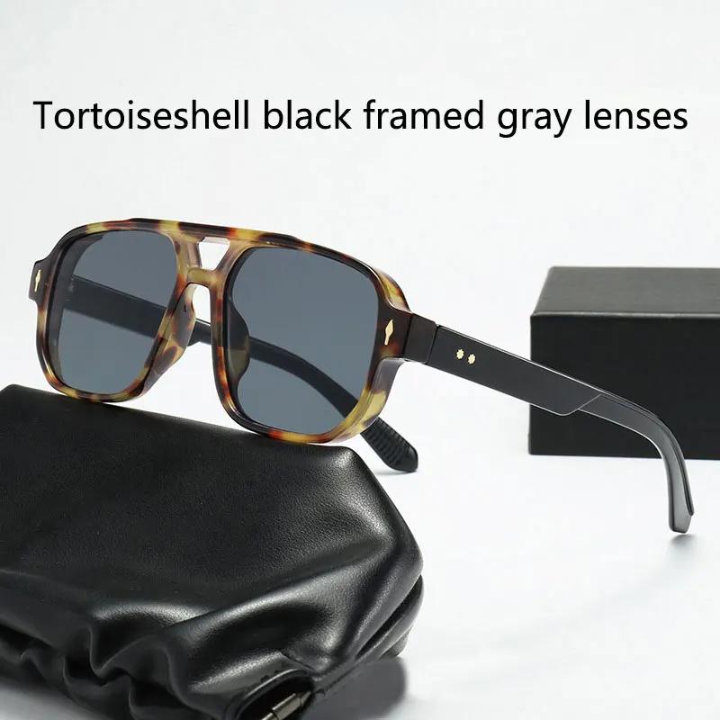 Fashion Retro Double Bridge Women's Sunglasses Leopard Sun Glasses Outdoors Street Wear Shades Men's Shades UV400 Eyewear