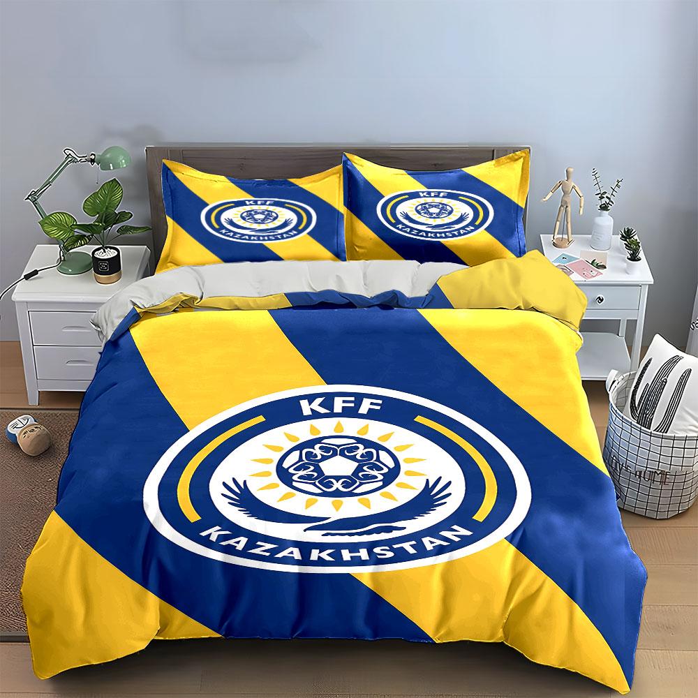 Kazakhstan KFF Flag Bedding Set Bedding Duvet Cover Set Duvet Cover Pillowcases (1 * Duvet Cover 2 * Pillowcases, Without Duvet Insert)