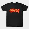 Men Black Print T-shirt Football Niners No-Cut Transfer Paper Print Cotton Tshirt