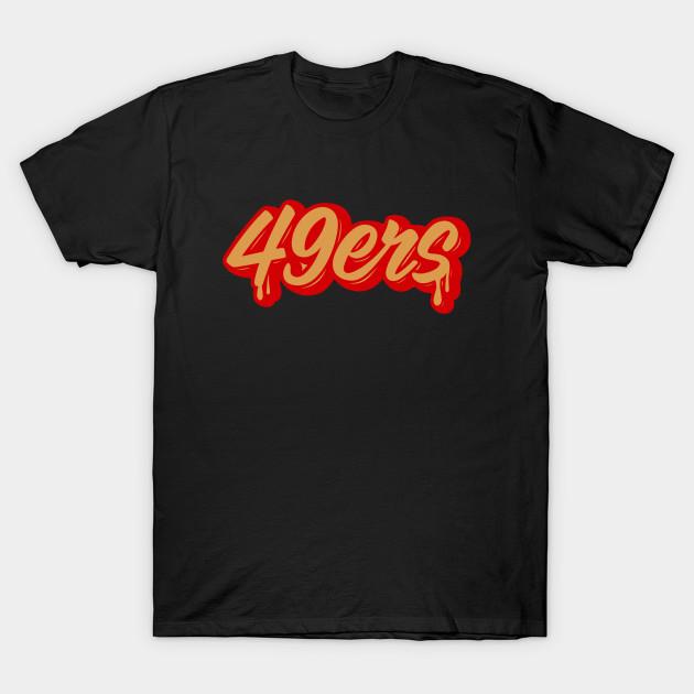 

Men Black Print T-shirt Football Niners No-Cut Transfer Paper Print Cotton Tshirt 3XL чорний