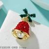 1 Pair Personality Earrings New Year's Gift Red Bell Earrings With Unique Autumn And Winter Temperament High-end Atmosphere