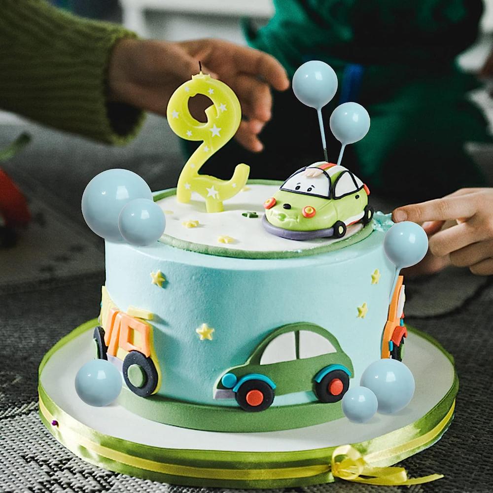 30 Stück Kugeln Kuchenaufsätze Macaron-Farbe Mini-Ballon DIY Cupcake-Einstecker Topper für Geburtstag Hochzeitstag Babyparty Dekoration