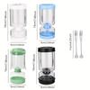 New Glass Pickle Jar Dry Wet Dispenser Marinating Vegetables Fruits Container with Built-in Forks Kitchen Juice Separator Tools