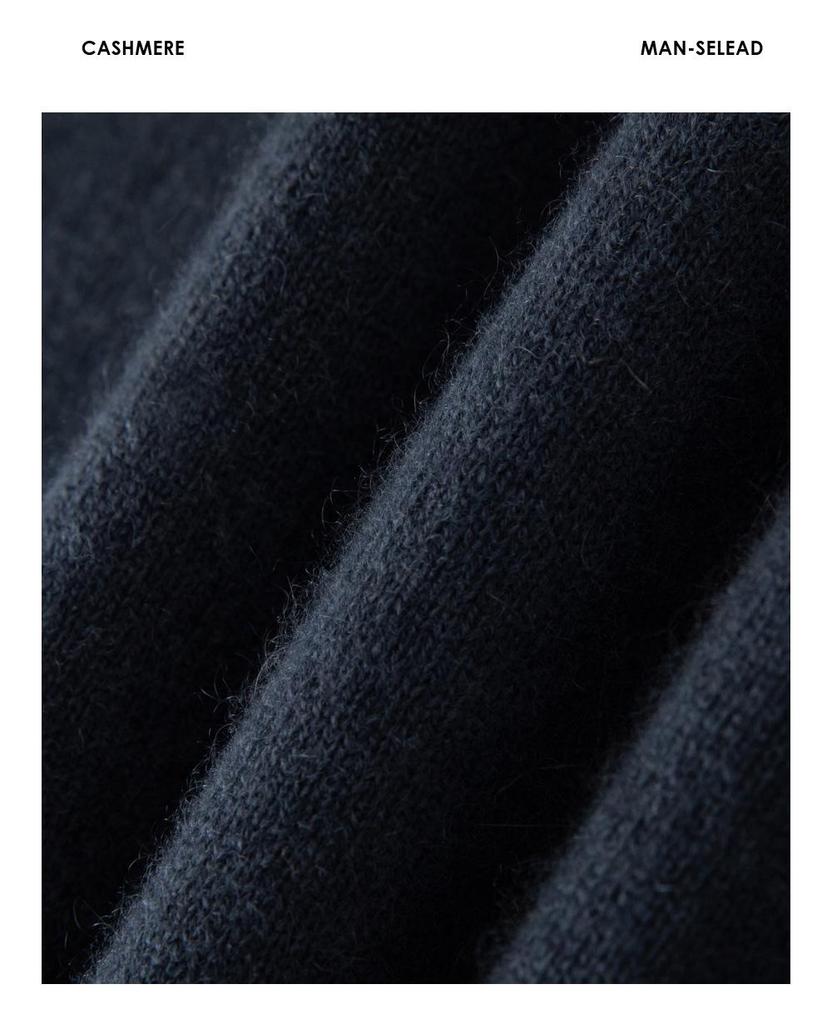 Men's 100% Pure Cashmere Round Neck Sweater - Casual, Loose Fit, Plain Knit, White