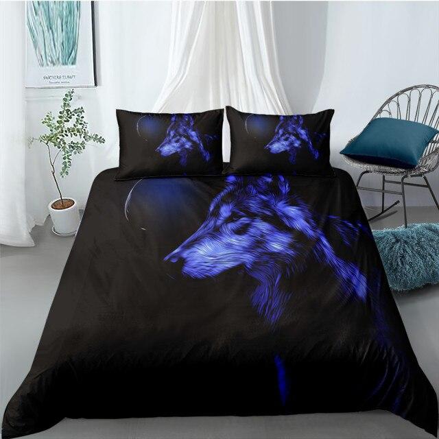 Fashion Wolf Pattern Bedding Sets Animal Duvet Cover Twin Full Queen King Size Bed Set Moon Printed Quilt Comfoter Covers At Affordable S Free Real Reviews With Photos Bedding Sets Animal Duvet Cover, Comforters For King Size Beds